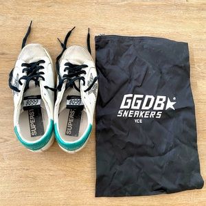 Golden Goose sneakers white green GGDB super star 36 black laces